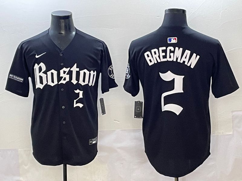 Men 2025 Boston Red Sox #2 Bregman Black Five generations Joint Name Nike MLB Jersey style 13